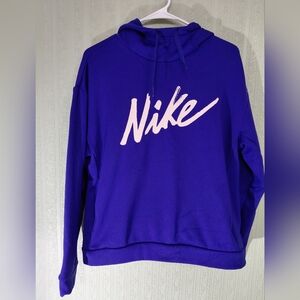 NIKE Women's Blue Hoodie Sweater With Pink Nike Warm Cozy Soft